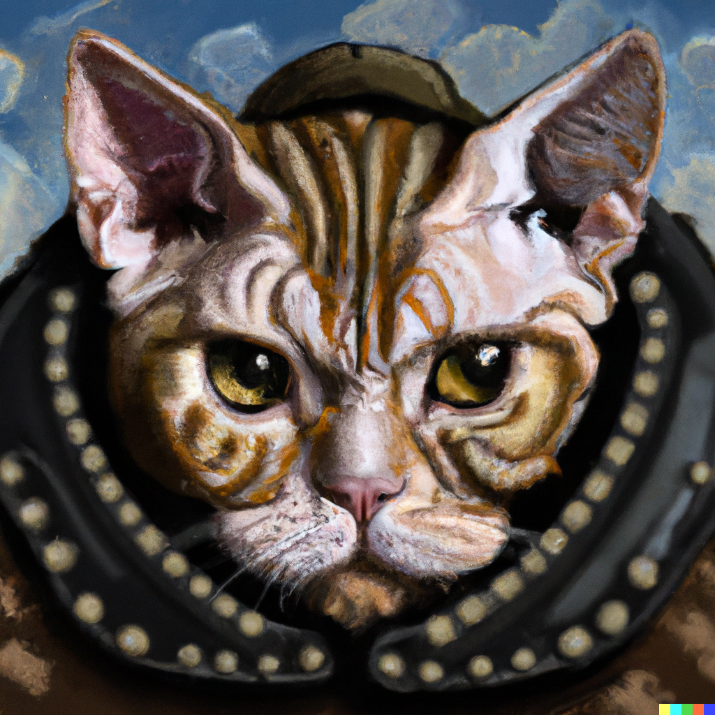 van gogh style armored cat